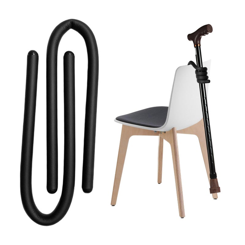 Grosion 2Pcs Walking Stick Holder for Mobility Scooter,360 Degree Rotatable Walking Stick Accessories,for Easy Safe Crutches Storage,for Fixed to Your Chair Mobility Scooter Wheelchair Anywhere